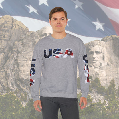 Patriotic USA Red White Blue - Crewneck Sweatshirt - Unisex Pullover - S-5XL