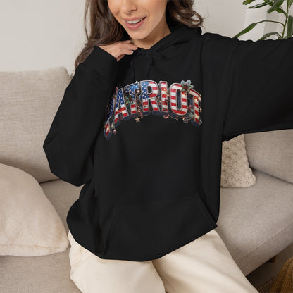 Patriot Christmas Hoodie - Flag Letters with Ornaments | Clean Minimal Graphic | Unisex S-5XL