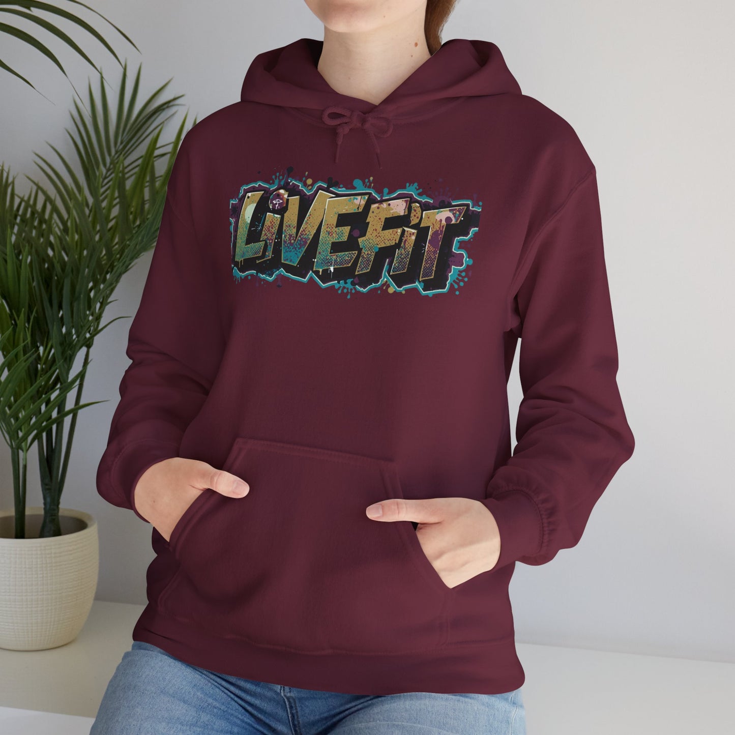 Live Fit Hoodie - Unisex Heavy Blend Sweatshirt - Fitness Enthusiasts -  Gym Wear - Workout Apparel -  Active Lifestyle -  Gift for Him/Her -
