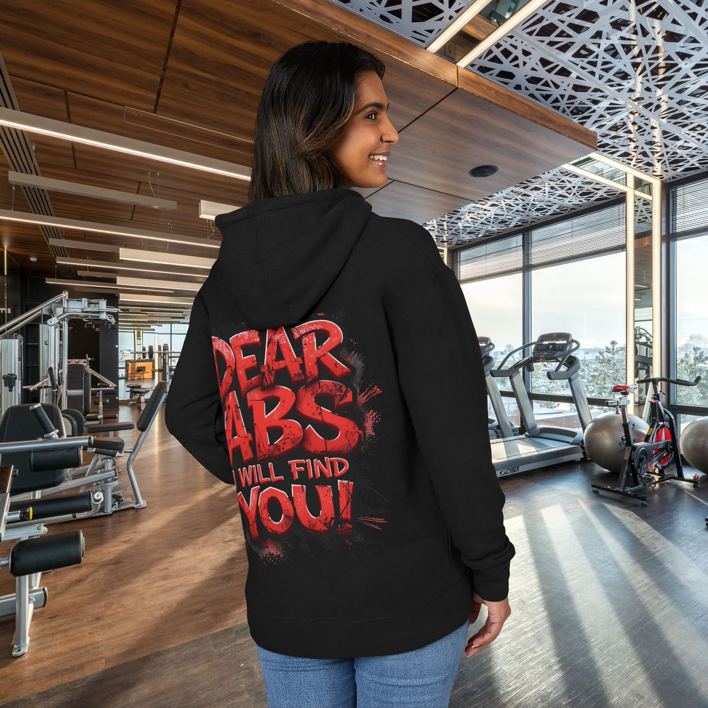 Dear Abs I Will Find You! - Unisex French Terry Hoodie - Motivational Fitness Apparel -