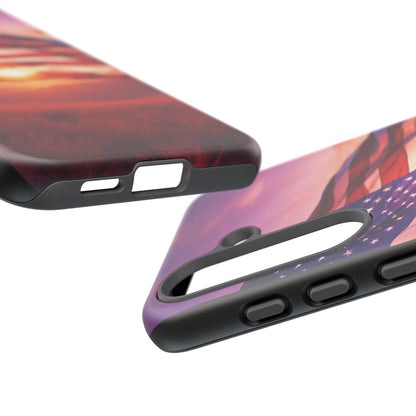 Stylish Phone Case - American Flag At Sunset Design - Patriotic Gift for Veterans - Independence Day -  Summer Vibes -