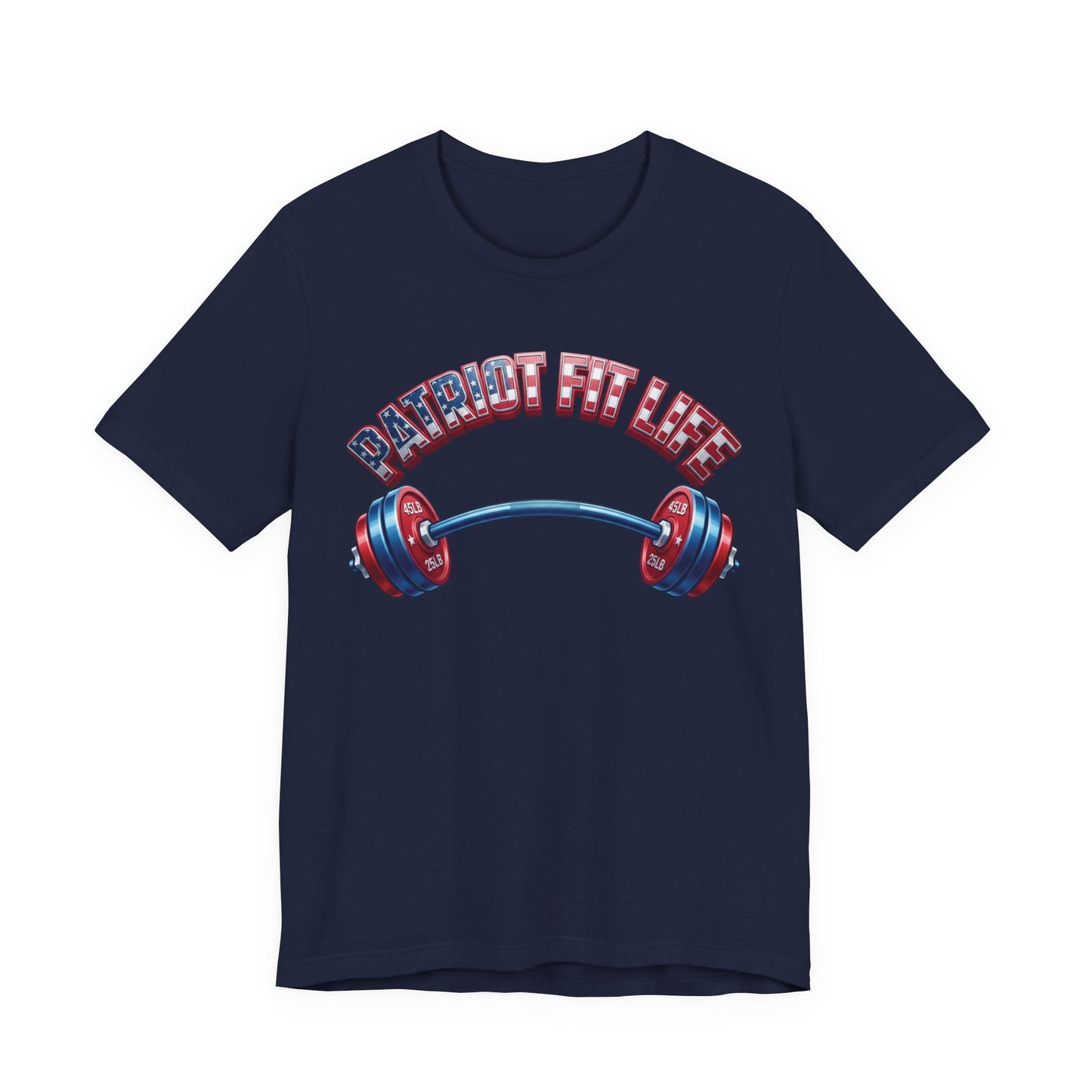 Patriot Fit Life T-Shirt | American Flag Barbell Arch Gym Tee – LIVE FIT