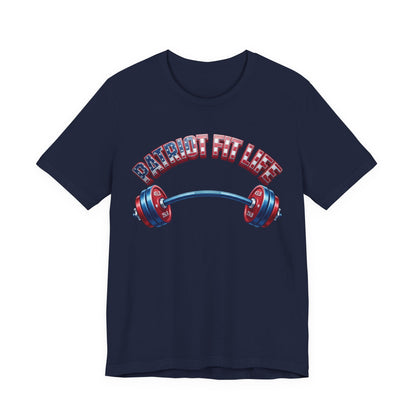 Patriot Fit Life T-Shirt | American Flag Barbell Arch Gym Tee – LIVE FIT