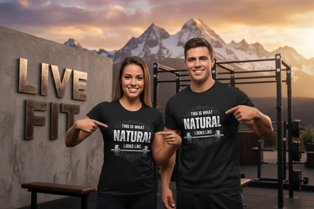 This Is What Natural Looks Like - Barbell T-Shirt | Gym Workout Tee
