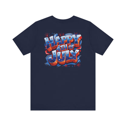 Happy 4th Of July, Print Design T-Shirt, Independence Day, American Flag, Bald Eagle, Red White Blue