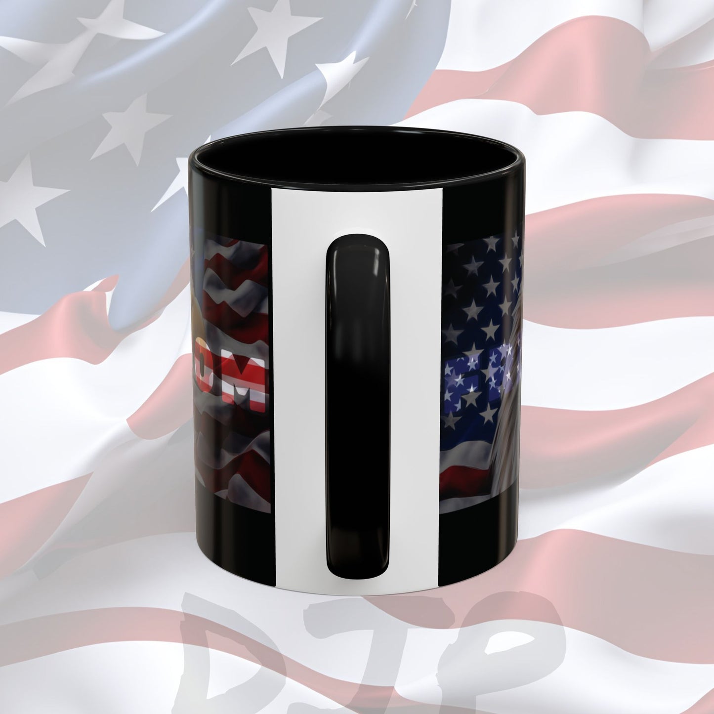 Freedom! Bald Eagle Patriotic Accent Mug - Red White & Blue - 11oz/15oz