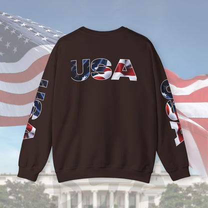 Patriotic USA Crewneck Sweatshirt - Unisex Heavy Blend - American Pride - National Pride Gift - S-5XL