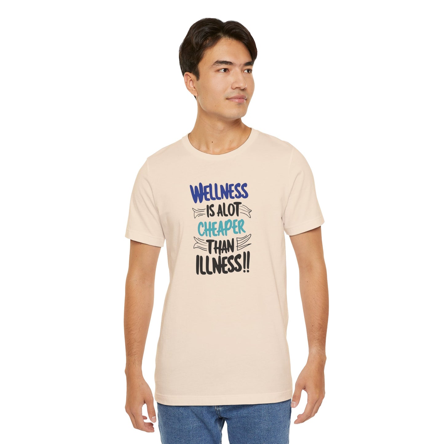 Wellness Awareness Unisex Tee - Wellness Is Alot Cheaper Than Illness!! - Design - S - 3XL - Motivational Health T-Shirt for Self-Care Enthusiasts - Gift for Wellness Events - Positive Vibe Shirt -  [...]