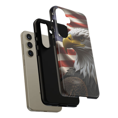 Tough Phone Cases - Patriotic - American Flag Eagle Design - Red White & Blue - Multiple Sizes -