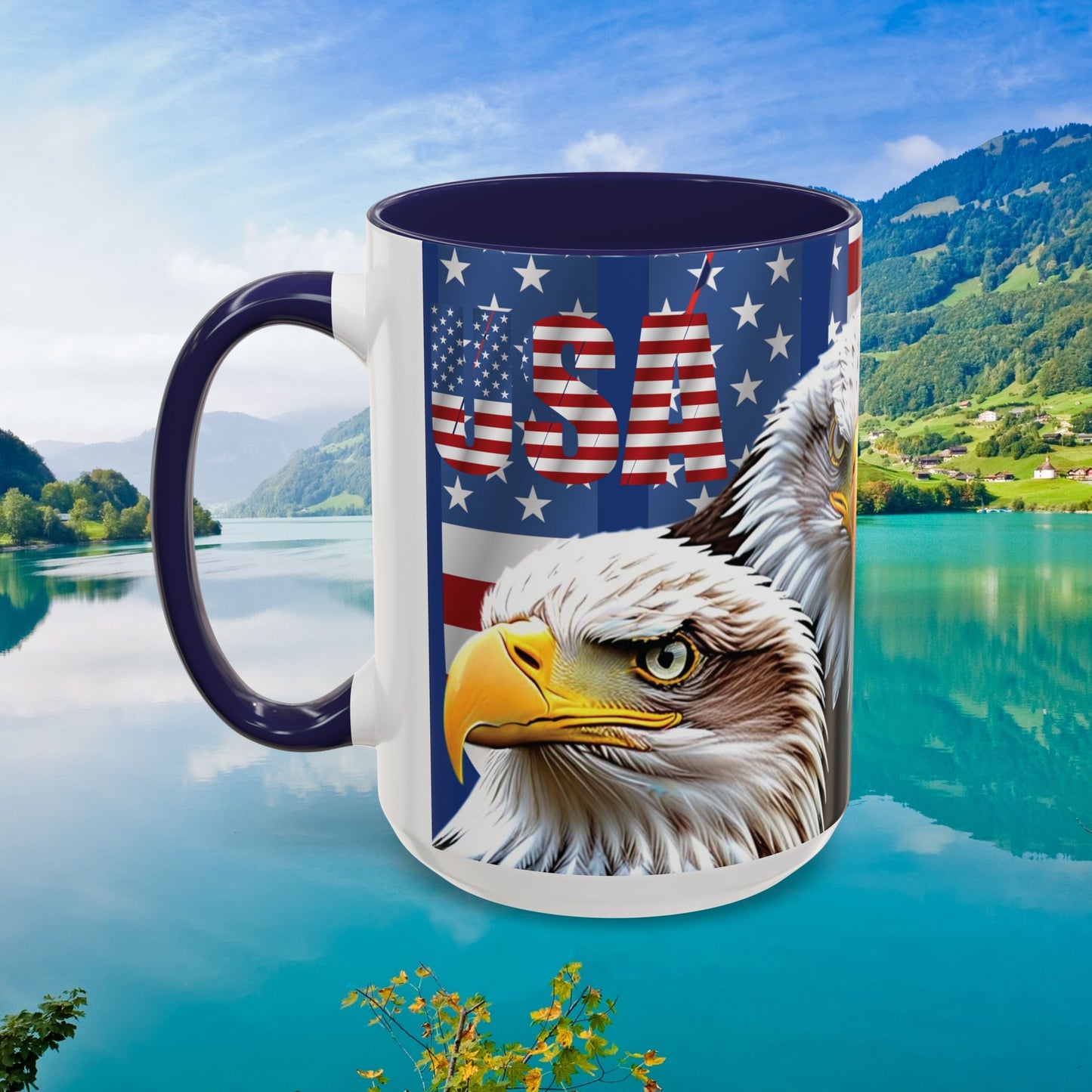 🇺🇸 Eye-Catching  🇺🇸 Patriotic  🇺🇸 Bald Eagle   🇺🇸 Red White & Blue  🇺🇸 USA  🇺🇸 Accent Coffee Mug   🇺🇸🇺🇸 11oz  &  🇺🇸 15oz  🇺🇸 Sizes 🇺🇸 8  Color Options   🇺🇸 Red     🇺🇸 Black    🇺🇸 Light Blue   🇺🇸 Yellow   🇺🇸 Orange   🇺🇸 Navy   🇺🇸 Pink   🇺🇸 Purple