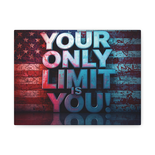 Motivational Wall Art Canvas, Your Only Limit Is You! Inspirational Decor for Home Office, Inspirational Gift, American Flag, Limitless Living, Personal [...]