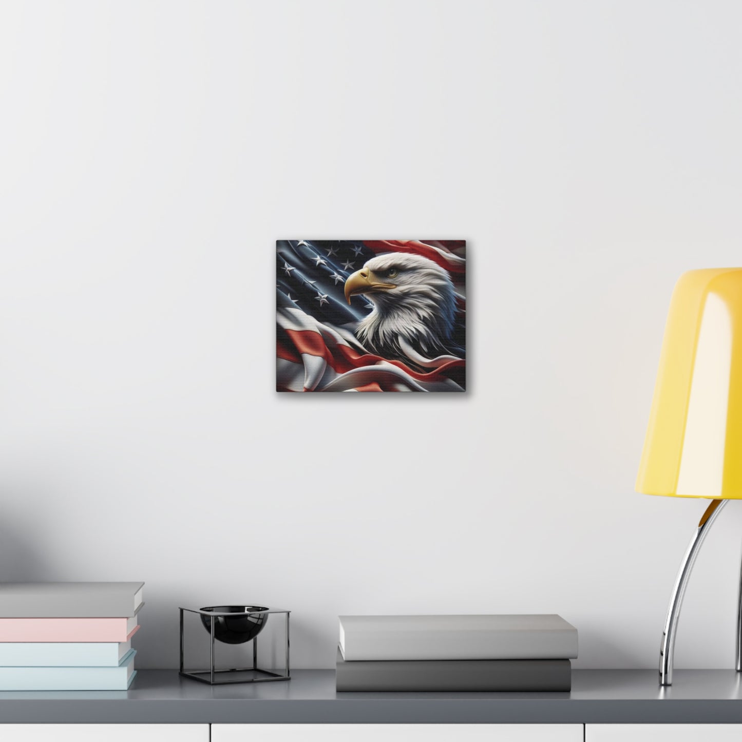 Patriotic Canvas Wall Art - American Eagle - American Flag Background Design - Red White Blue - Home Decor for Veterans -  Memorial Day -  Independence Day -  Holiday Gifts -