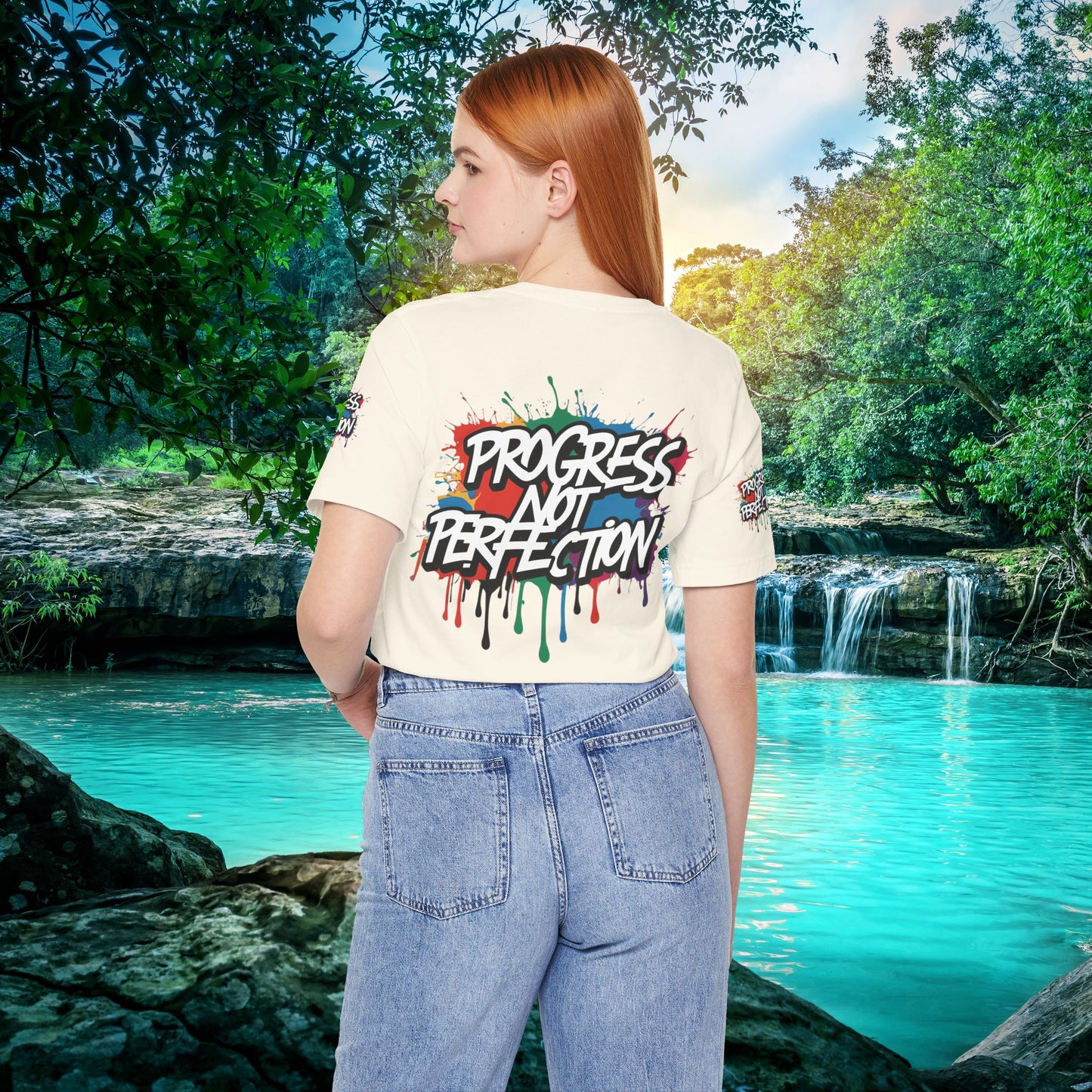 💥 Vibrant   💥   Eye-catching   💥   Motivational    💥 All  Over Print   💥 Unisex T-shirt  💥   Progress  Not  Perfection   💥  Art-Inspired   💥  Apparel  💥  Sizes  XS  x  4XL 💥