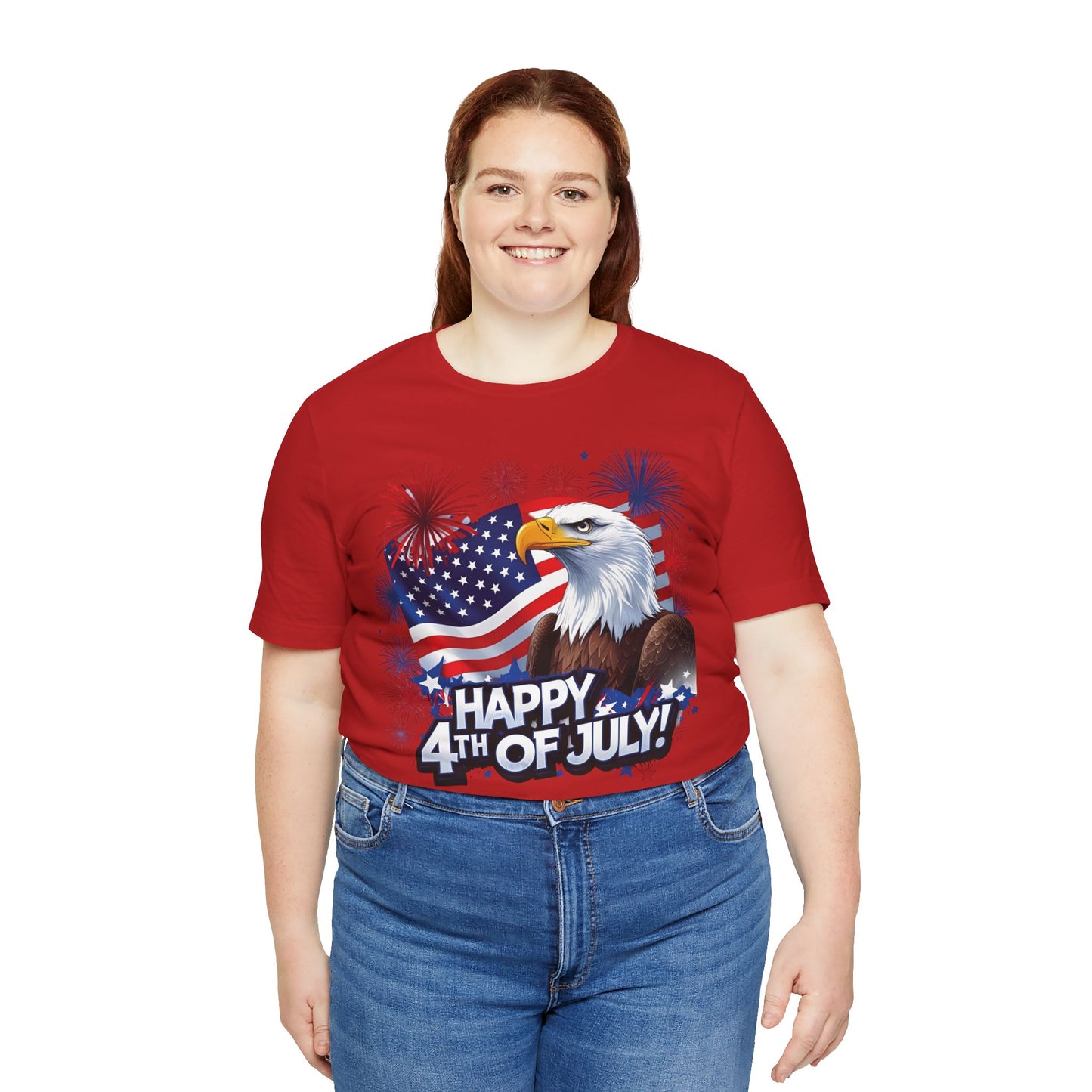 Happy 4th of July Graphic T-Shirt - Patriotic Bald Eagle - American Flag Tee - XS-4XL