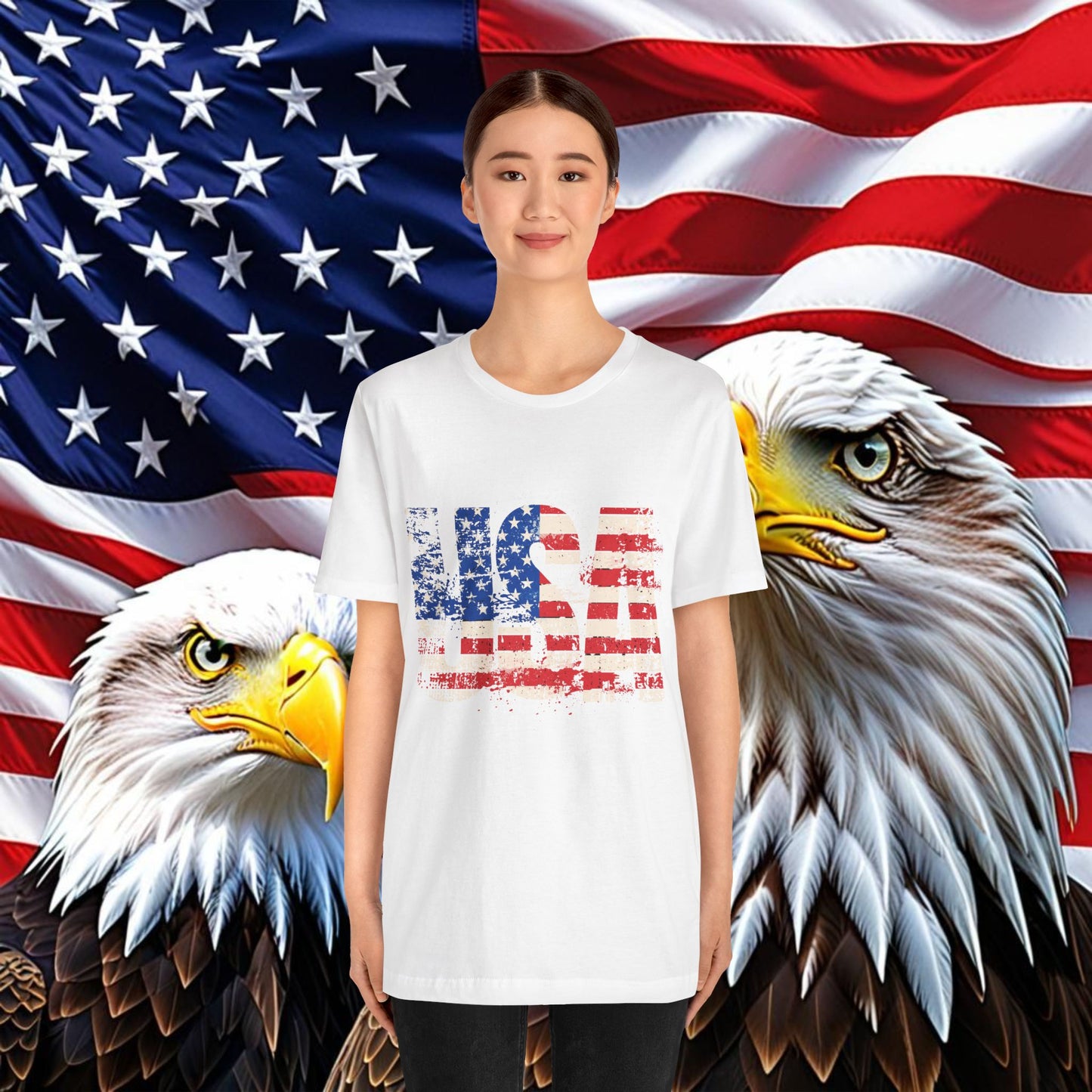 USA - Red White Blue - American Flag - Classic Unisex Tee - Holiday Gift - Patriotic Pride