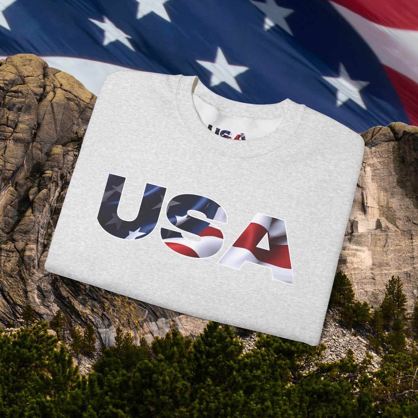 Patriotic USA Red White Blue - Crewneck Sweatshirt - Unisex Pullover - S-5XL