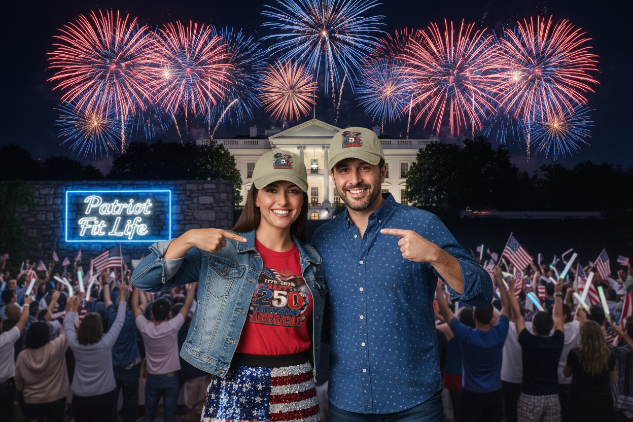 250th American Flag Fireworks Distressed Cap — 1776-2026 Patriotic Hat