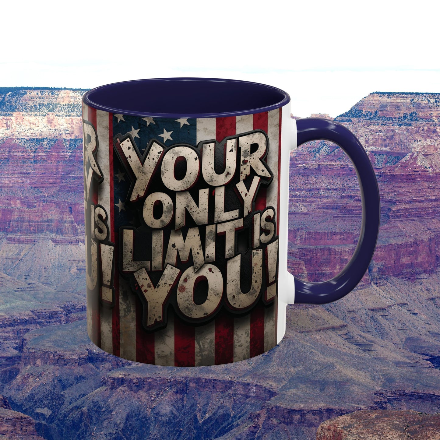 Patriotic Coffee Mug - Motivational Quote - Your Only Limit Is You!, - Perfect Gift for Veterans, Independence Day, Coffee Lovers, Inspirational Decor
