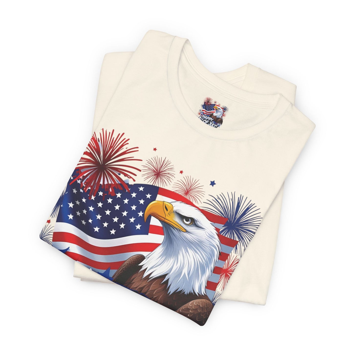 Happy 4th of July Graphic T-Shirt - Patriotic Bald Eagle - American Flag Tee - XS-4XL
