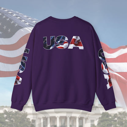 Patriotic USA Crewneck Sweatshirt - Unisex Heavy Blend - American Pride - National Pride Gift - S-5XL
