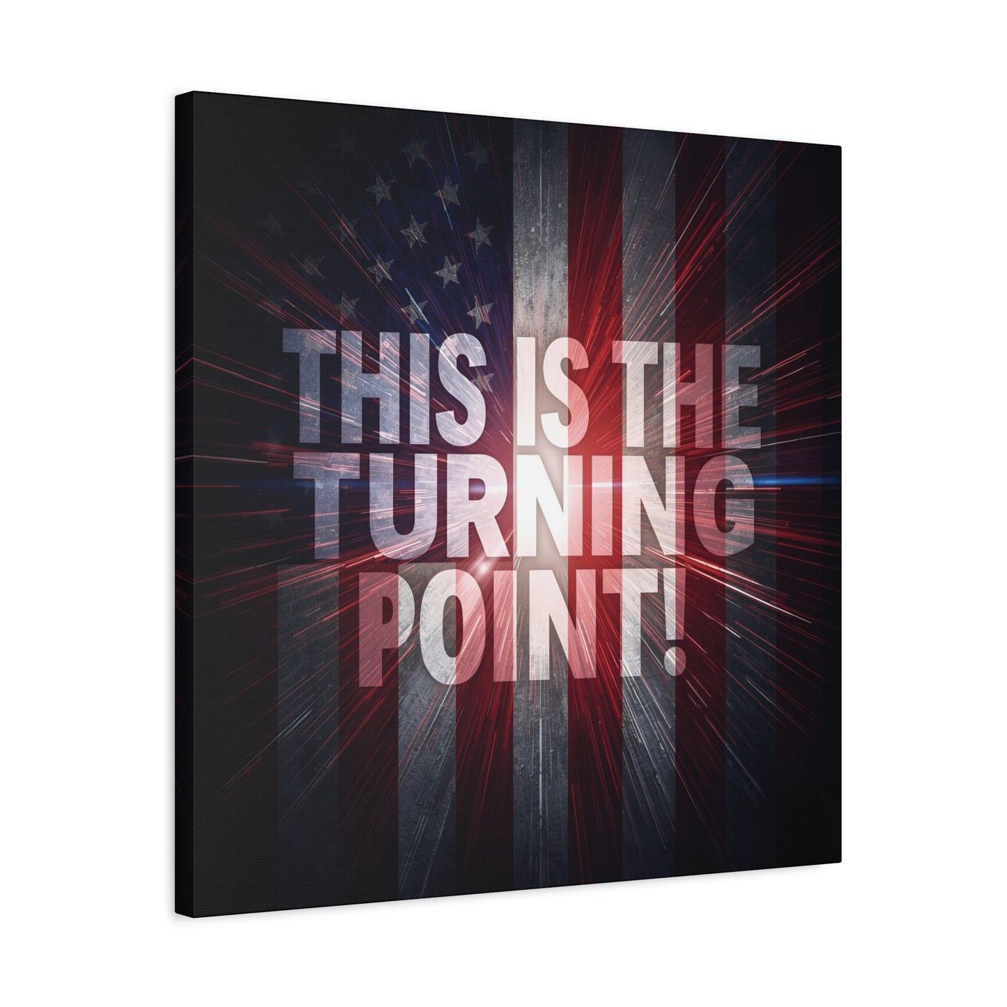 Charlie Kirk - This Is The Turning Point! - Red White Blue - Stunning American Flag Backdrop Design - Patriotic - Motivational Wall Art - Canvas - Multiple Sizes