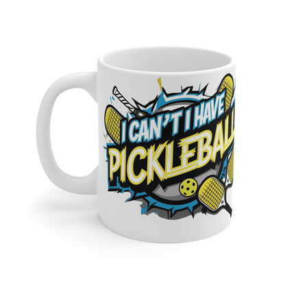 Pickleball Enthusiast White Ceramic Coffee Mug:  I Can't,  I Have Pickleball,  Print Design,  Gift For Her,  Gift For Him,  Sports Gift,  Fun Coffee Cup,  Pickleball Lover,  Unique Present,  Sporty Drinkware