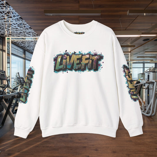 Live Fit Crewneck Sweatshirt - Trendy Fitness Apparel -  Unisex Casual Wear -  Sports Gift -  Workout Fashion -  Street Style Sweatshirt -