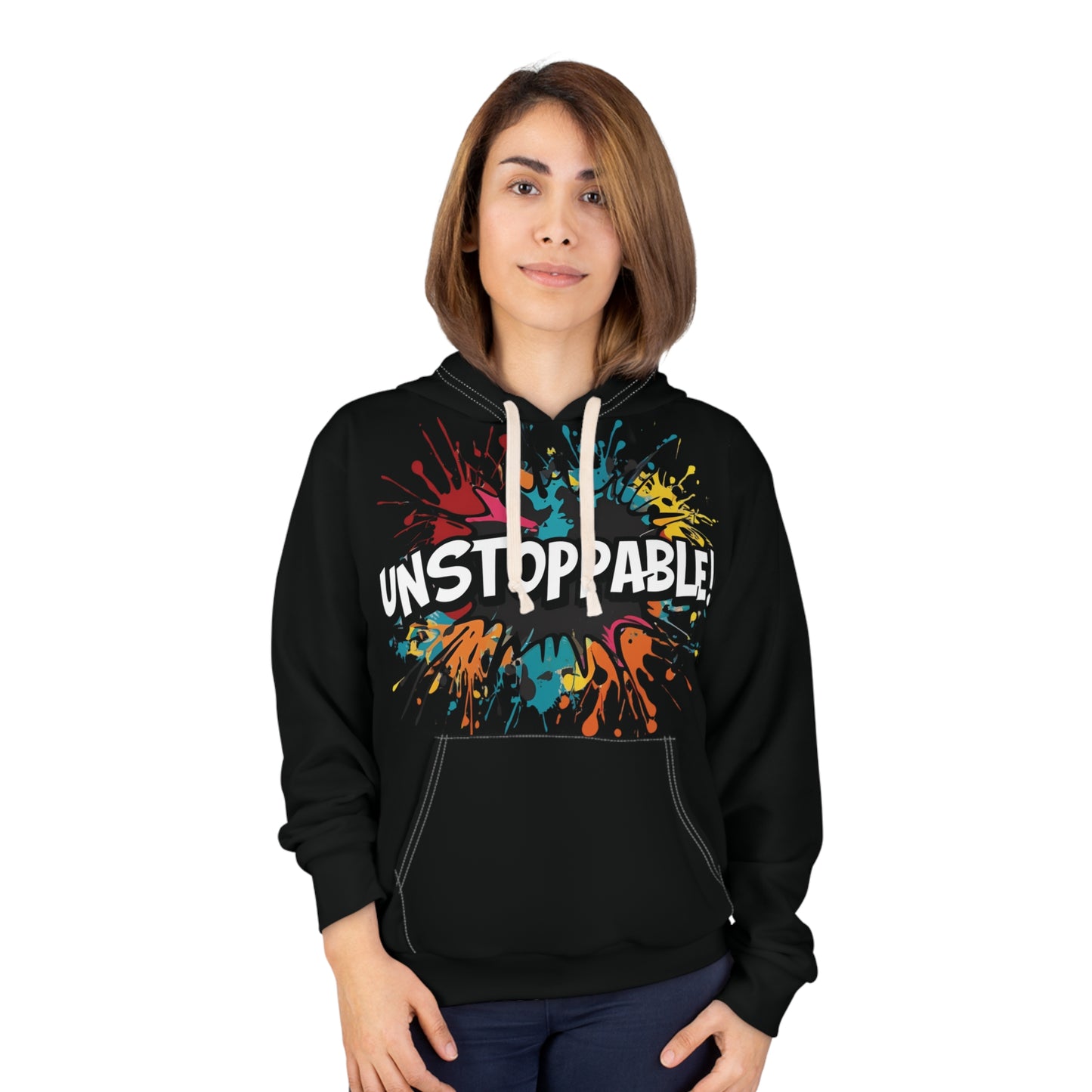 Unisex  - Unstoppable  Design  Pullover  Hoodie - Colorful  Splash  Design - for  Motivation  and  Style