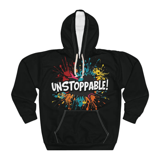 Unisex  - Unstoppable  Design  Pullover  Hoodie - Colorful  Splash  Design - for  Motivation  and  Style