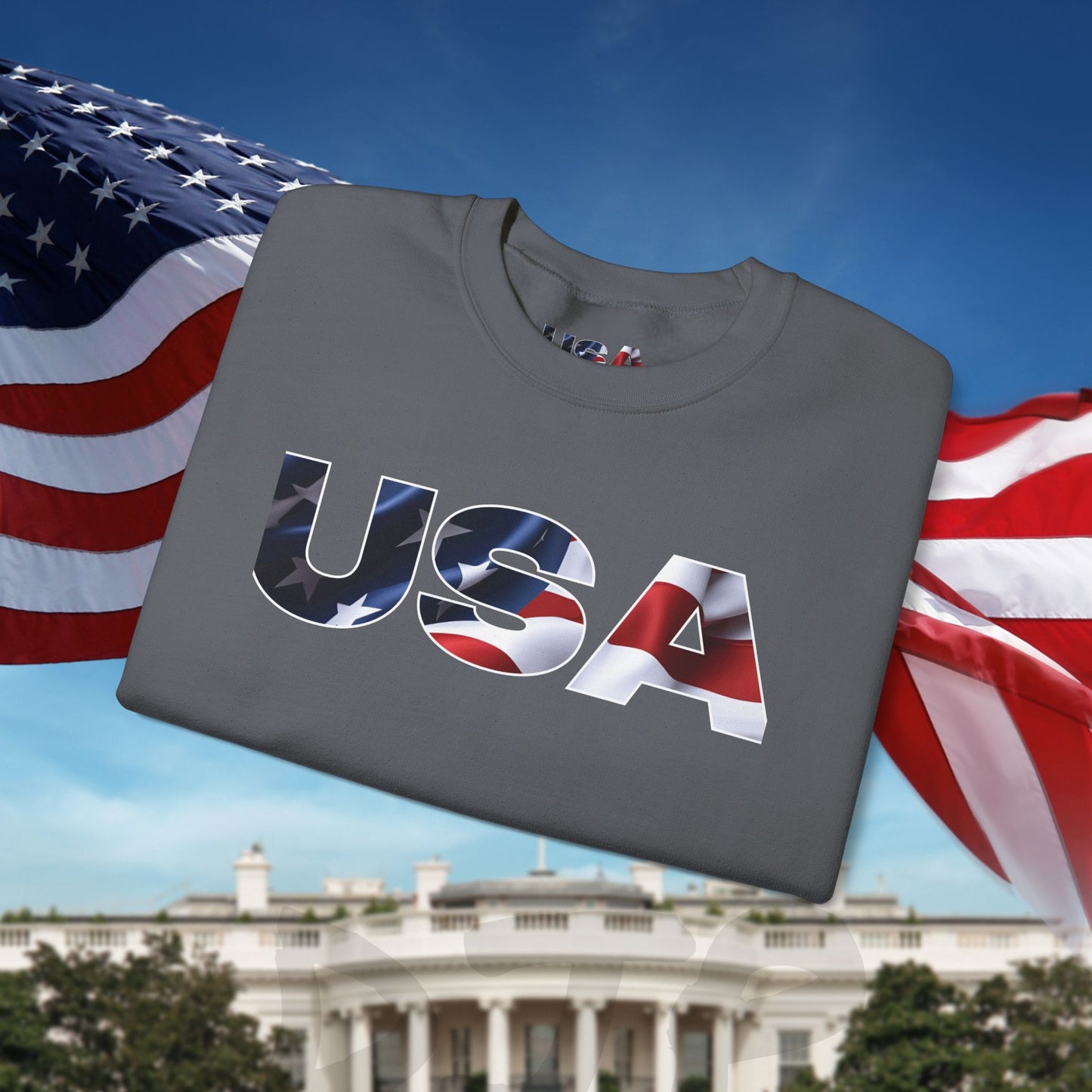 Patriotic USA Crewneck Sweatshirt - Unisex Heavy Blend - American Pride - National Pride Gift - S-5XL