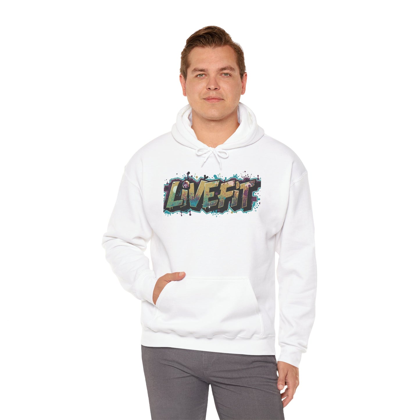 Live Fit Hoodie - Unisex Heavy Blend Sweatshirt - Fitness Enthusiasts -  Gym Wear - Workout Apparel -  Active Lifestyle -  Gift for Him/Her -