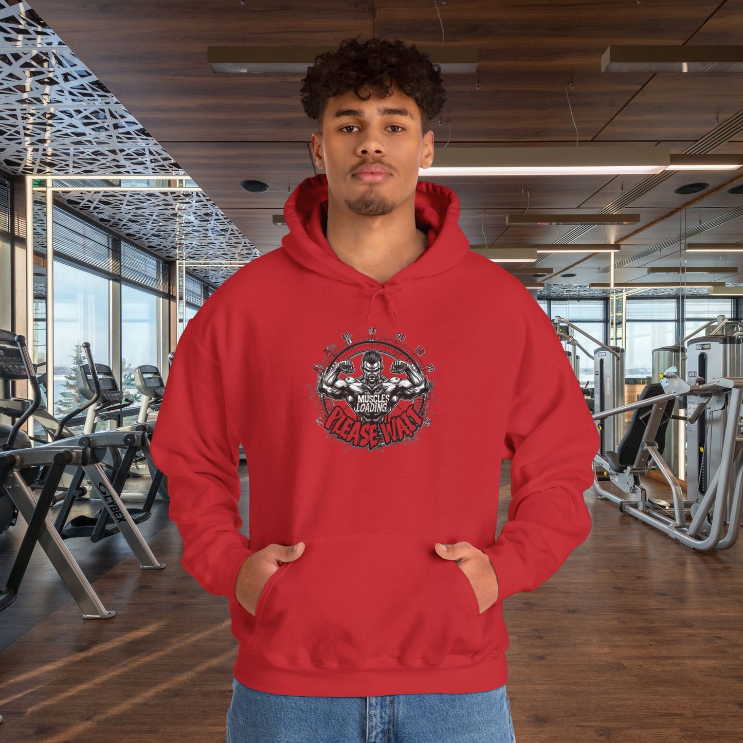 Unisex - Muscles Loading…Please Wait - Heavy Blend™ Hooded Sweatshirt - Motivational Fitness Hoodie - Workout Sweatshirt - Gym Apparel - Inspirational Gift - Holiday Gift