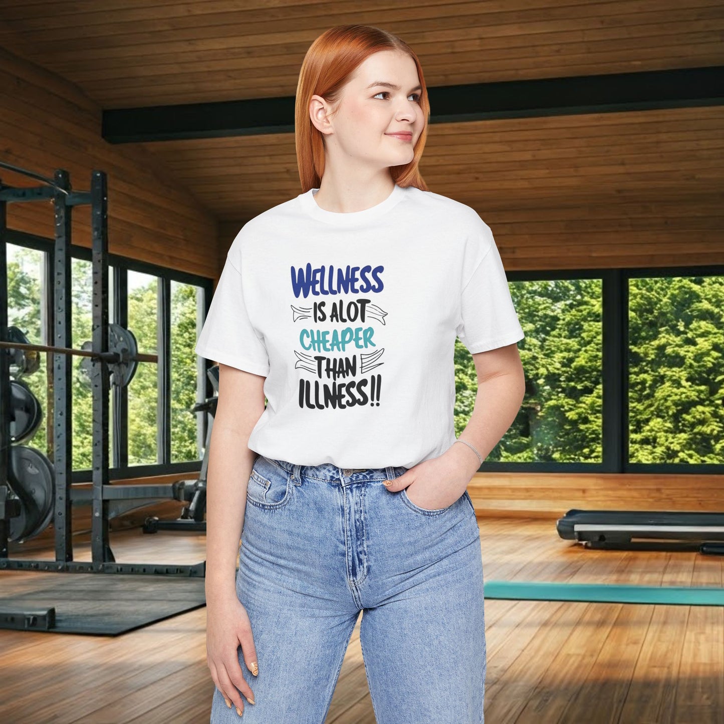 Wellness Awareness Unisex Tee - Wellness Is Alot Cheaper Than Illness!! - Design - S - 3XL - Motivational Health T-Shirt for Self-Care Enthusiasts - Gift for Wellness Events - Positive Vibe Shirt -  [...]