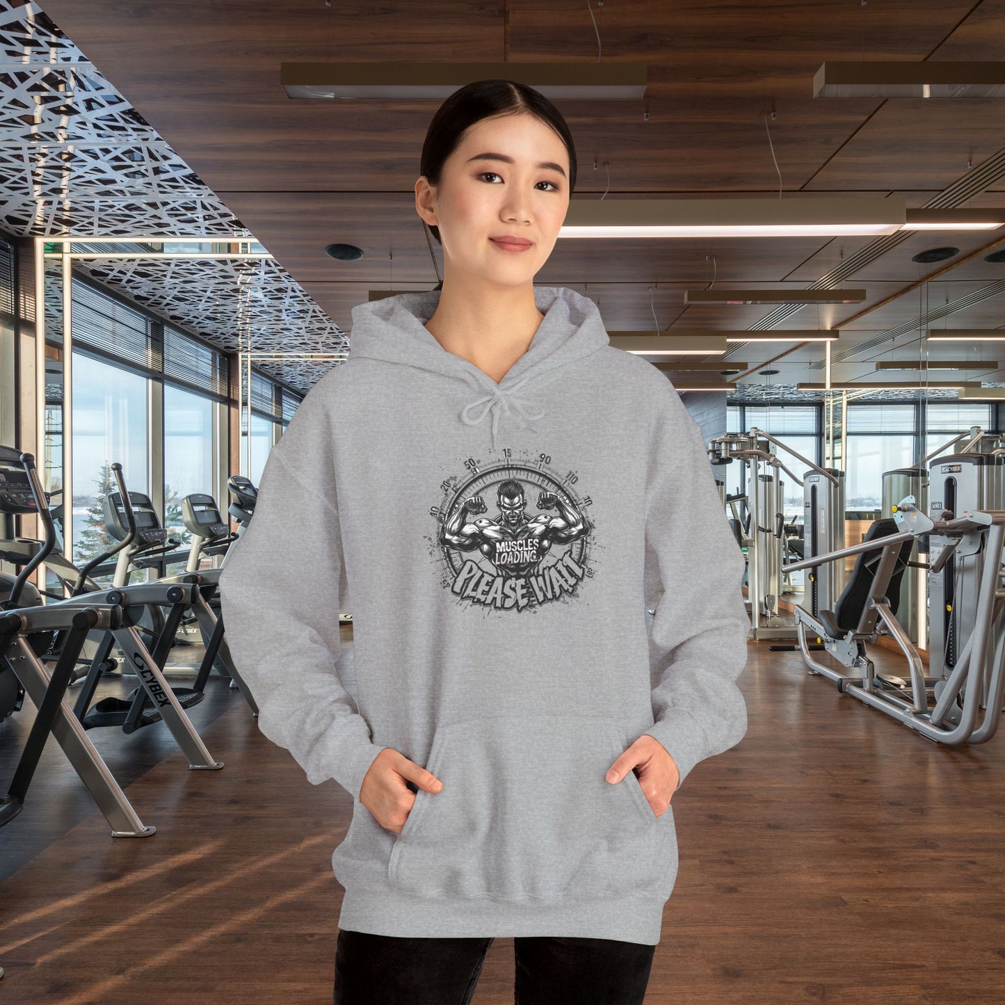 Unisex - Muscles Loading…Please Wait - Heavy Blend™ Hooded Sweatshirt - Motivational Fitness Hoodie - Workout Sweatshirt - Gym Apparel - Inspirational Gift - Holiday Gift