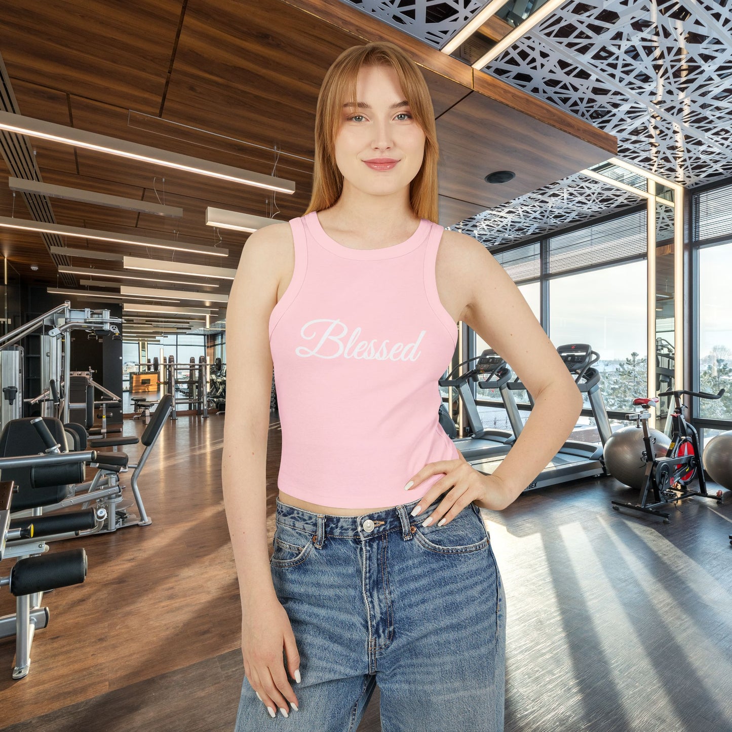 Blessed - Women's Micro Rib Racer - Tank Top - Sizes - XS - 2XL - Fitness