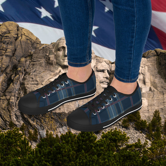🇺🇸 Plaid Blue 🇺🇸 Low Top Sneakers 🇺🇸 Comfortable 🇺🇸Casual Footwear 🇺🇸 for Every Occasion 🇺🇸