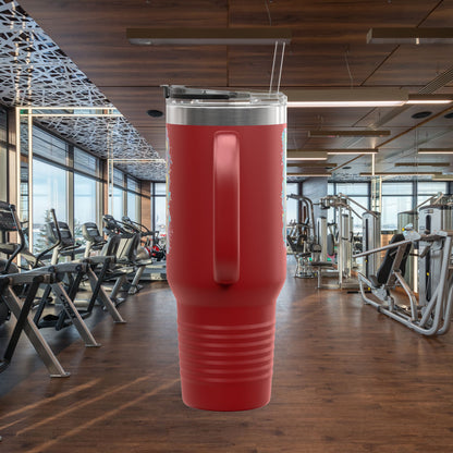 Insulated Travel Mug, Live Fit, 40oz Fitness Water Bottle, Gym Coffee Cup, Durable Travel Tumbler, Motivational Drinkware