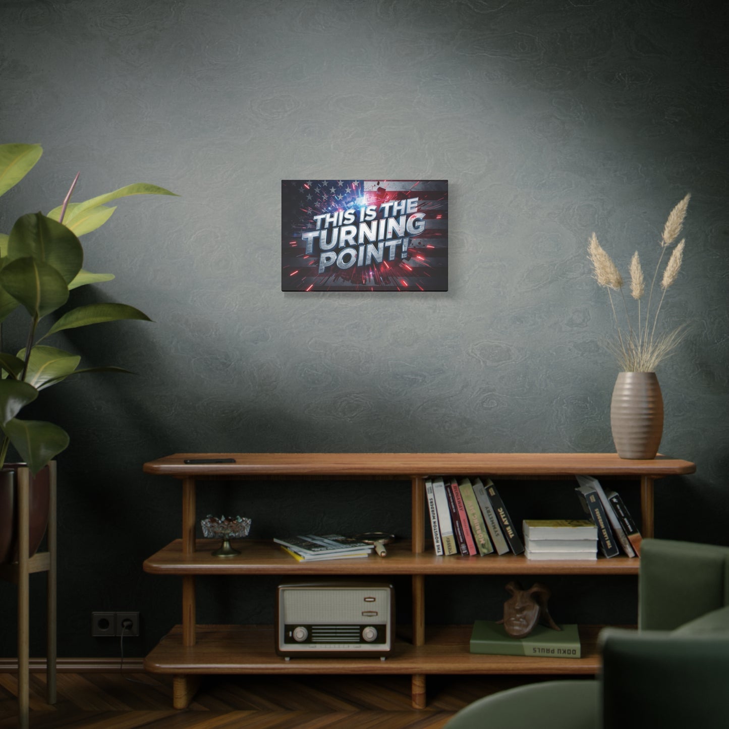 Canvas Print - Patriotic Wall Art - Stunning - Red White Blue - American Flag Backdrop - Charlie Kirk Inspired - This Is The Turning Point! - Multiple Sizes -