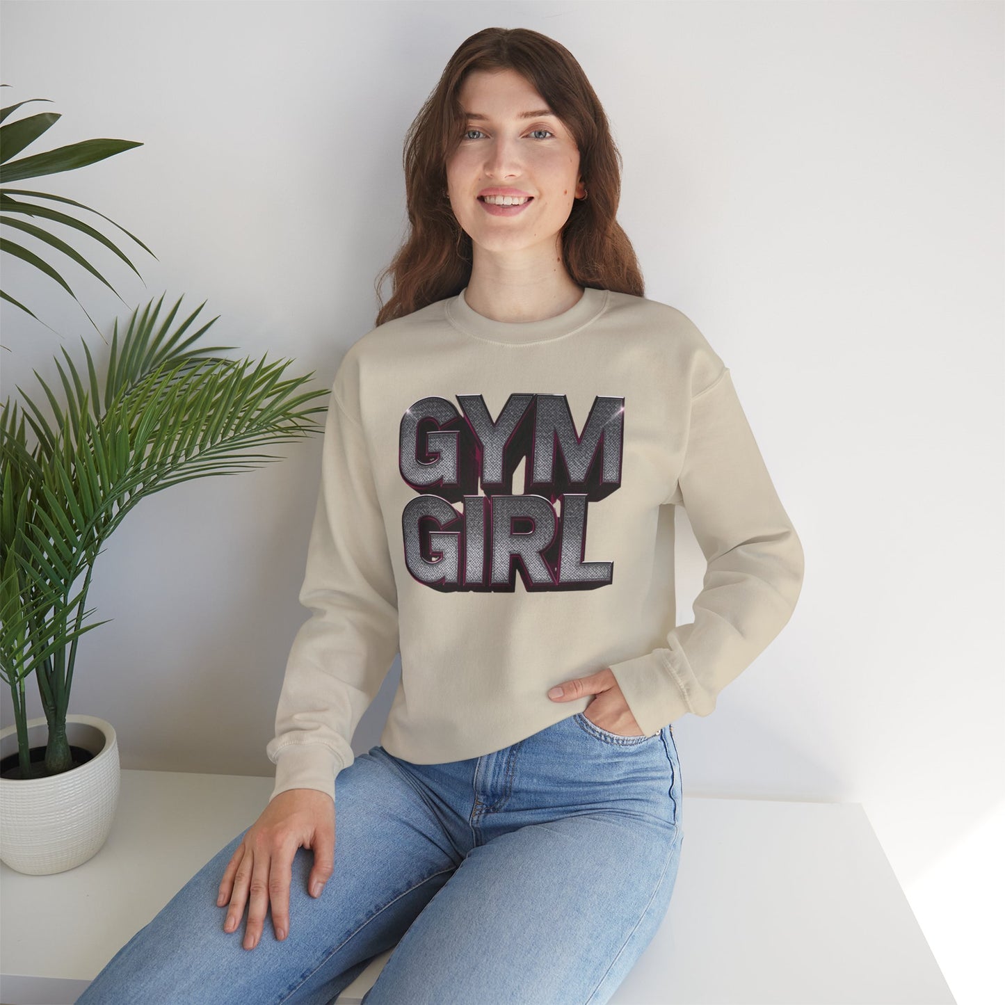 Gym Girl Crewneck Sweatshirt - Stylish Fitness Apparel - Women's Workout Sweatshirt - S-4XL