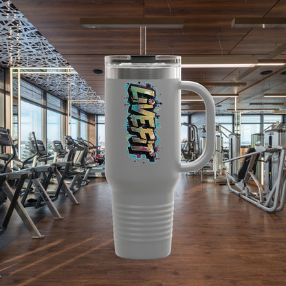 Insulated Travel Mug, Live Fit, 40oz Fitness Water Bottle, Gym Coffee Cup, Durable Travel Tumbler, Motivational Drinkware