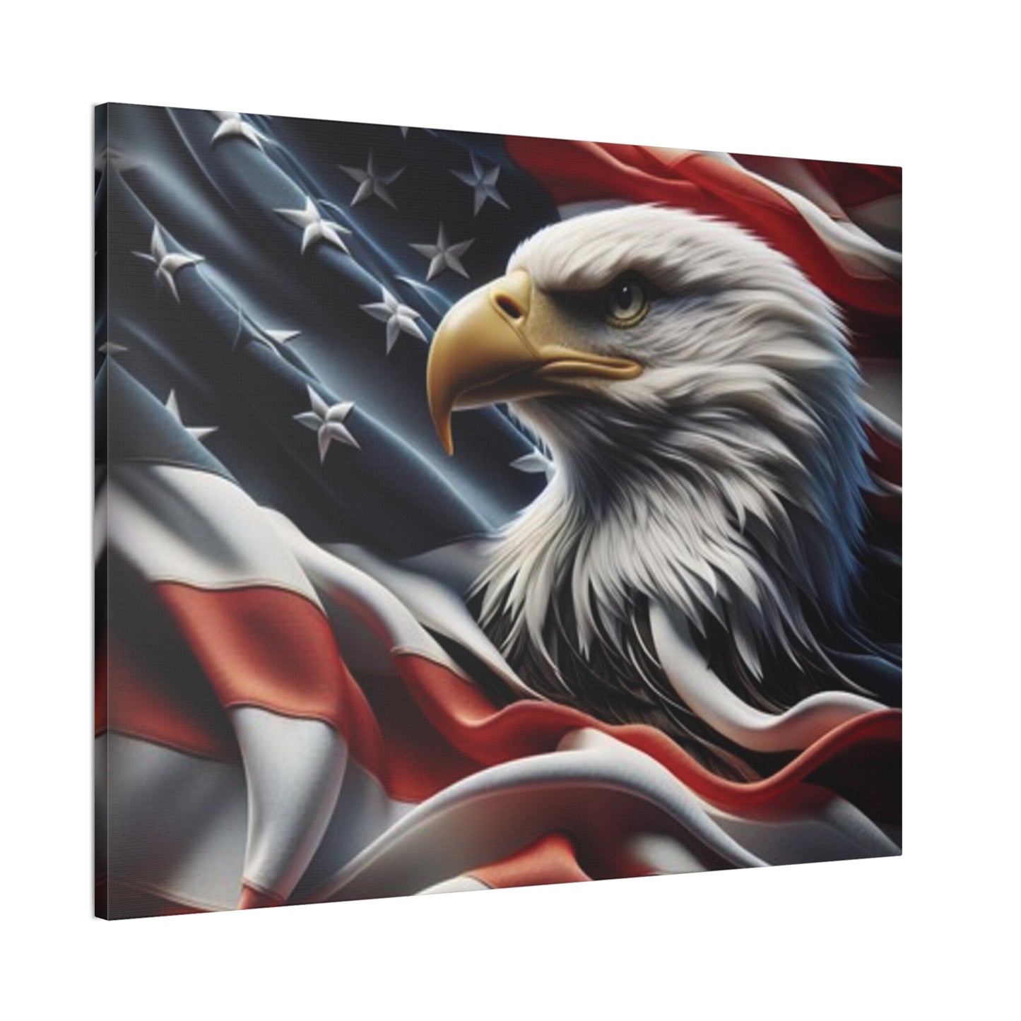 Patriotic Canvas Wall Art, American Eagle & Flag Print, Home Decor for Veterans, Memorial Day, Independence Day, Gifts