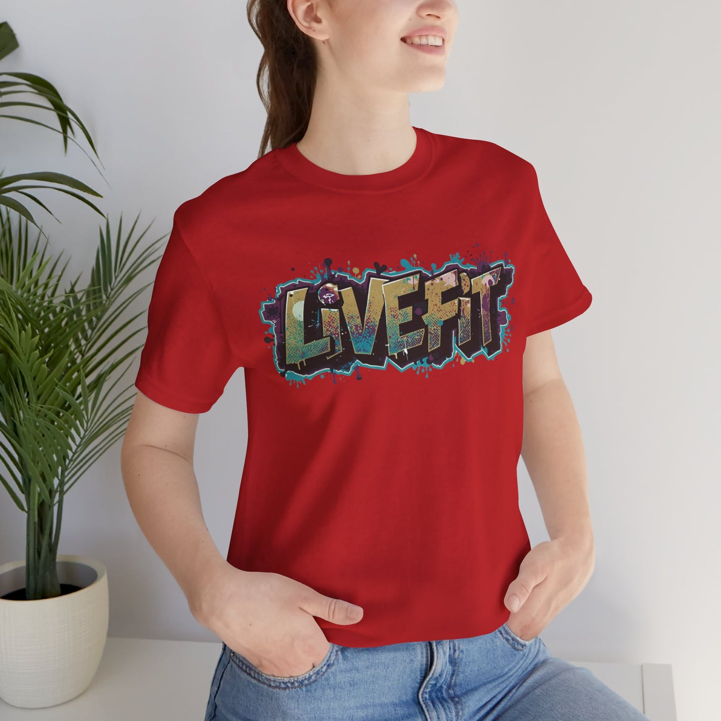 LIVE FIT Graphic Fitness Tee - Motivational Workout Apparel