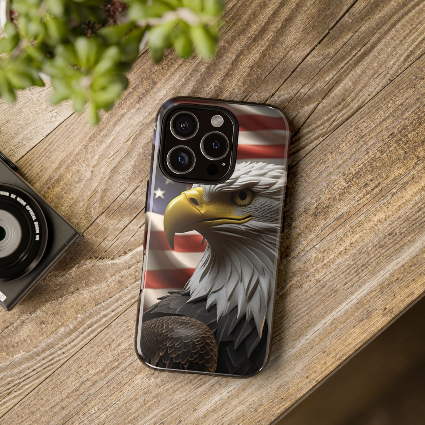 Tough Phone Cases - Patriotic - American Flag Eagle Design - Red White & Blue - Multiple Sizes -