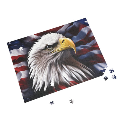 Puzzle - American Bald Eagle Red White & Blue Puzzles - 96 - 252 - 500 & 1000 Piece Options - Patriotic Artwork