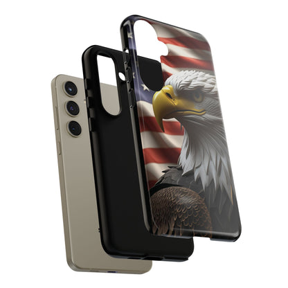 Tough Phone Cases - Patriotic - American Flag Eagle Design - Red White & Blue - Multiple Sizes -