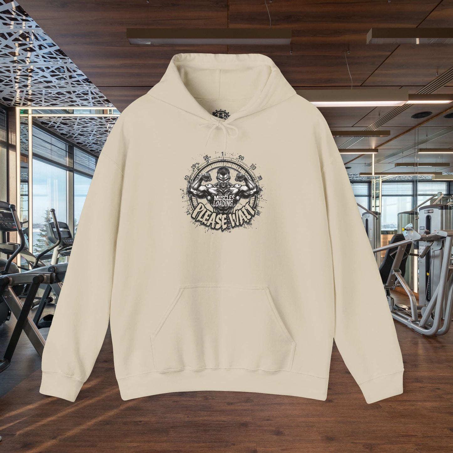 Unisex - Muscles Loading…Please Wait - Heavy Blend™ Hooded Sweatshirt - Motivational Fitness Hoodie - Workout Sweatshirt - Gym Apparel - Inspirational Gift - Holiday Gift