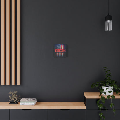 Patriotic Wall Art Print - Freedom Design Canvas Decor - American Flag Red White & Blue Artwork - Christmas Gifts - Independence Day Decoration - Home Gallery Piece -
