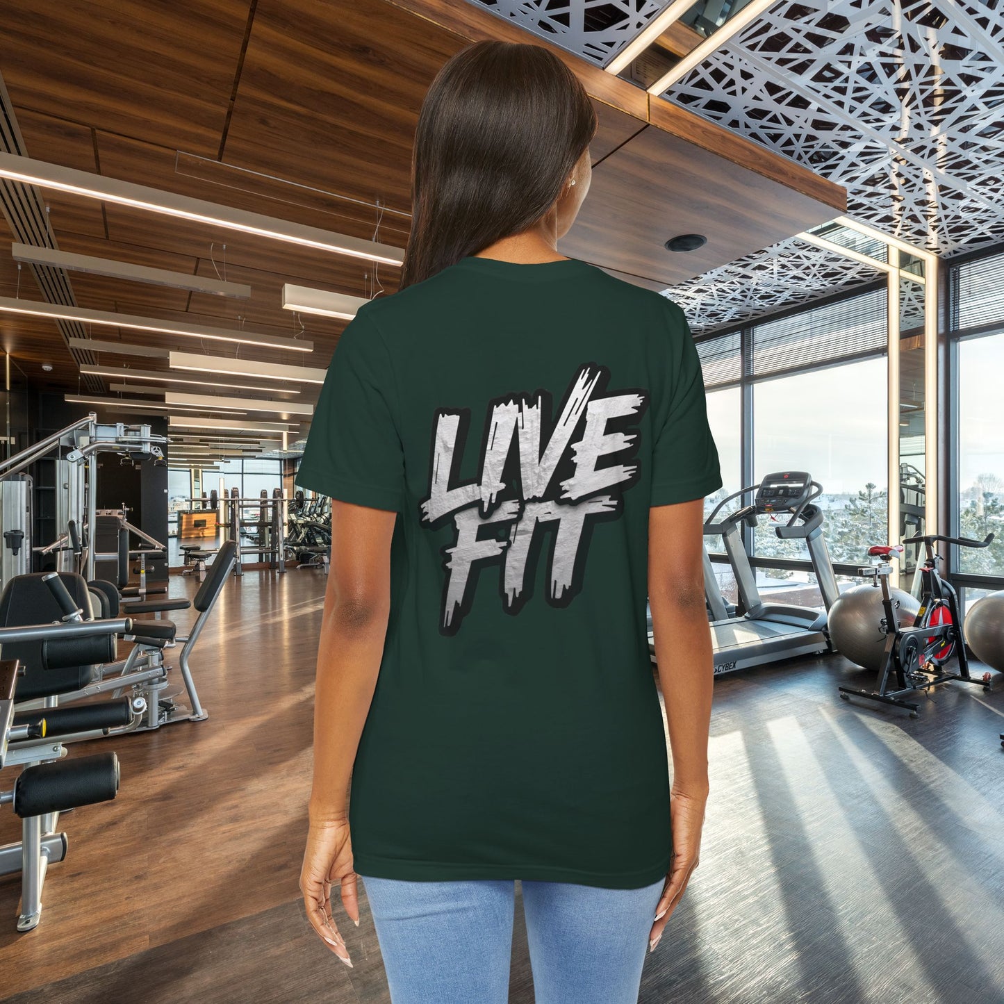 LIVE FIT Unisex Jersey Tee - Fitness Shirt - XS - 4XL -  Workout Apparel -  Motivational T-Shirt - Casual Wear - Gift for Fitness Enthusiasts