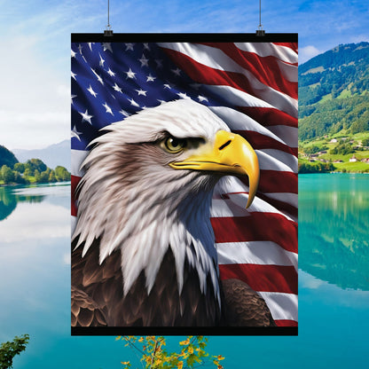 💥 Patriotic 💥 Bald Eagle 💥 Red White & Blue 💥 Wall Art 💥 Matte  💥 Vertical Poster 💥
