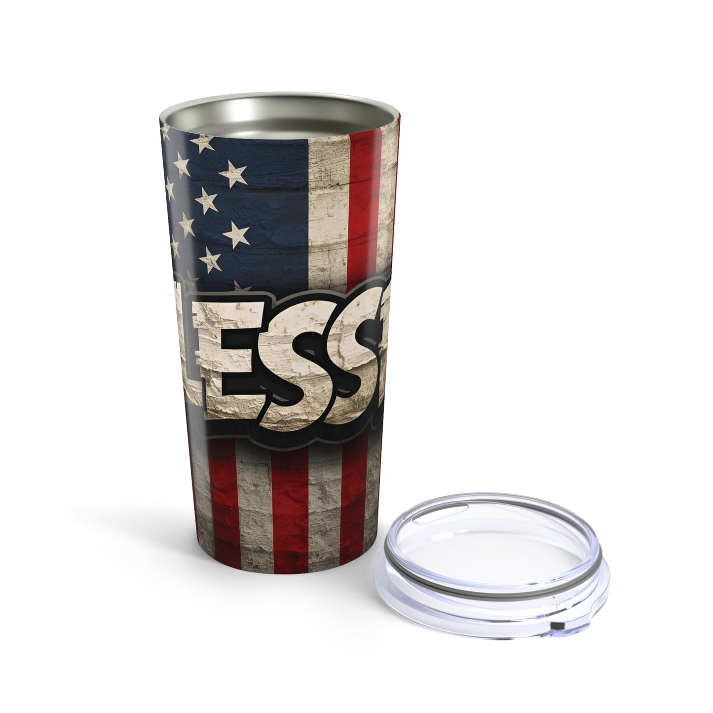 Blessed Patriotic Tumbler 20oz - Freedom Gift, Travel Mug, Outdoor Use, BBQ Accessory, Veterans Day, Memorial Day